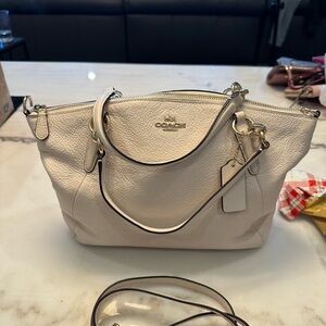 SOLD!!! NWOT Kate Spade Cream Pebble Leather Satchel Crossbody w/ Coach Dust Bag